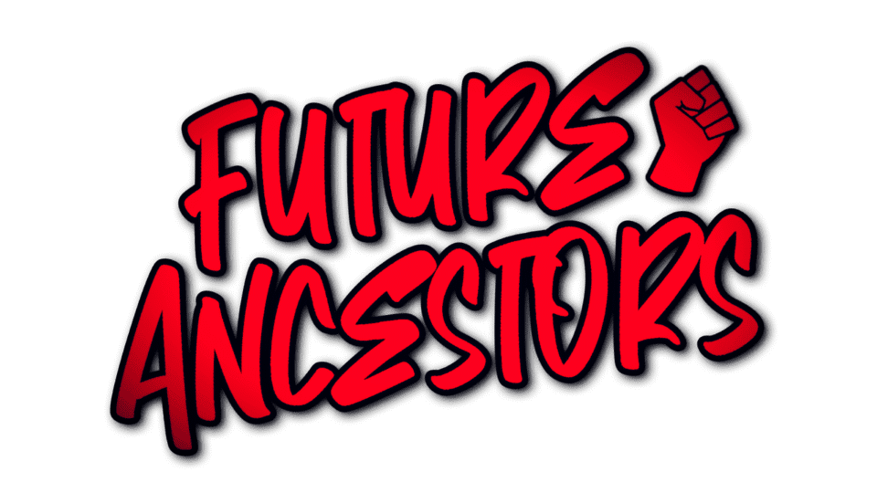 Red logo with text 